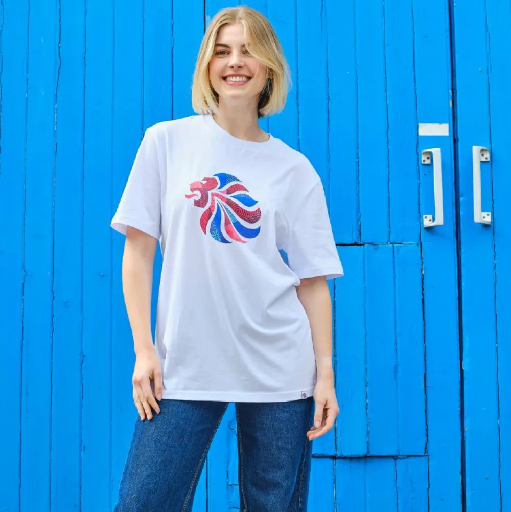 team_gb_abstract_lion_tshirt_white_4.webp Team GB Abstract Lion T-shirt White
